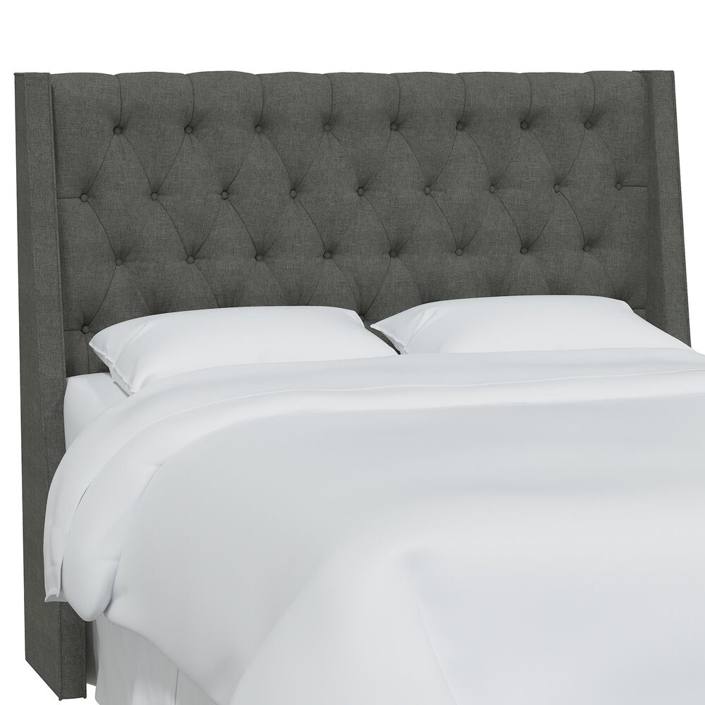 Skyline Furniture Loomis Twin Wingback Headboard in Zuma Charcoal, , large