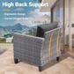 HOMLUX HOMLUX 5-Piece Outdoor Wicker Patio Furniture Set, High Back Rattan Sofa with Chairs, Ottomans & Cushions in Black, , large