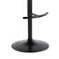 LumiSource Toriano Swivel Adjustable Bar Stool with Grey Fabric Upholstery in Black (Set of 2), , large
