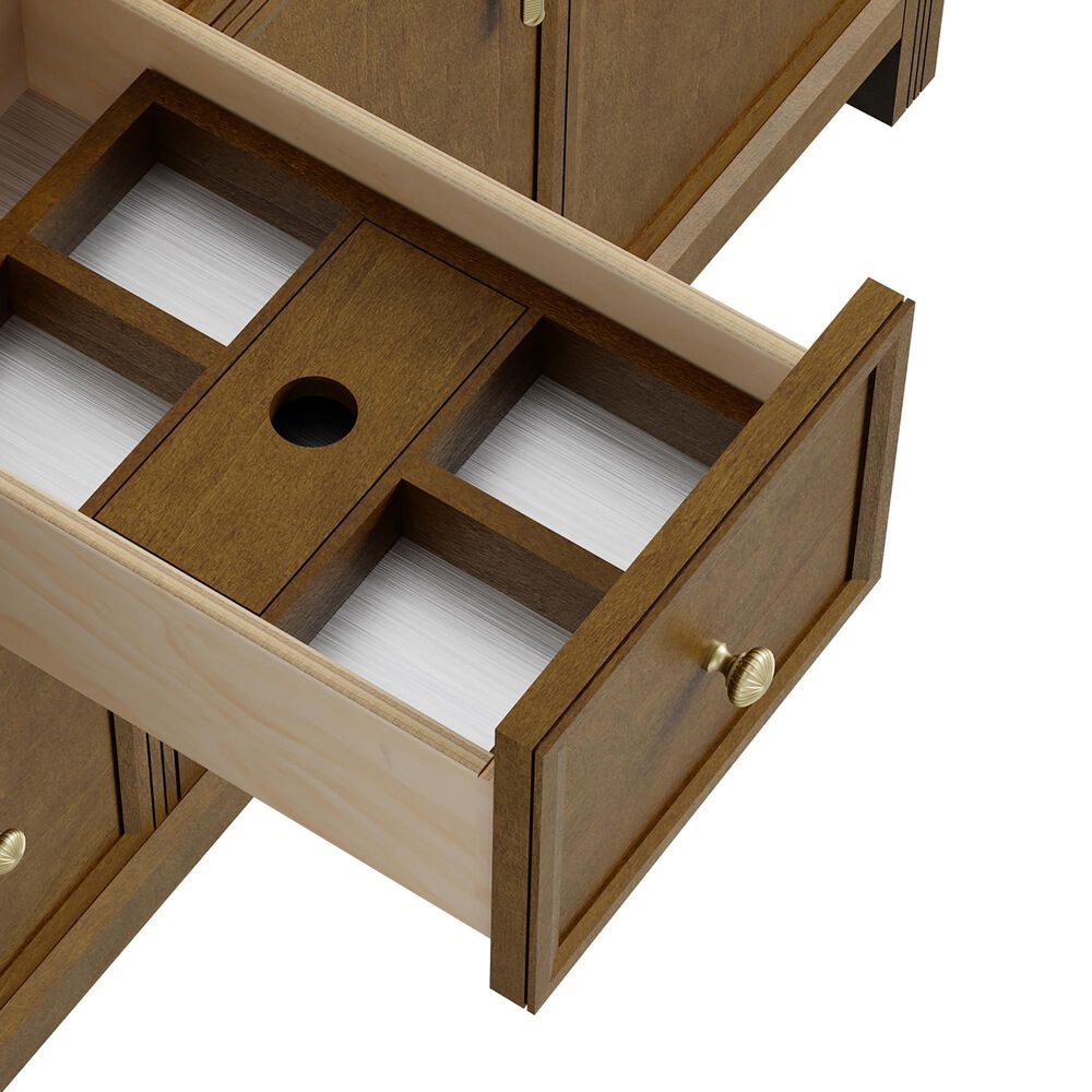 James Martin Bellshire 72" Double Bathroom Vanity in Honey Oak with 3 cm Ethereal Noctis Silestone Top and Rectangular Sinks, , large