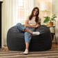 Jaxx Saxx 4" Large Round Bean Bag Chair in Black, , large