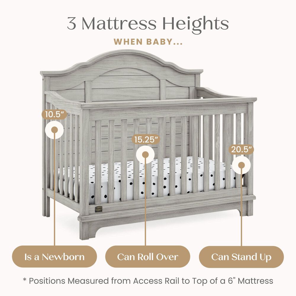 Delta Children Asher 6-In-1 Convertible Crib in Rustic Mist, , large
