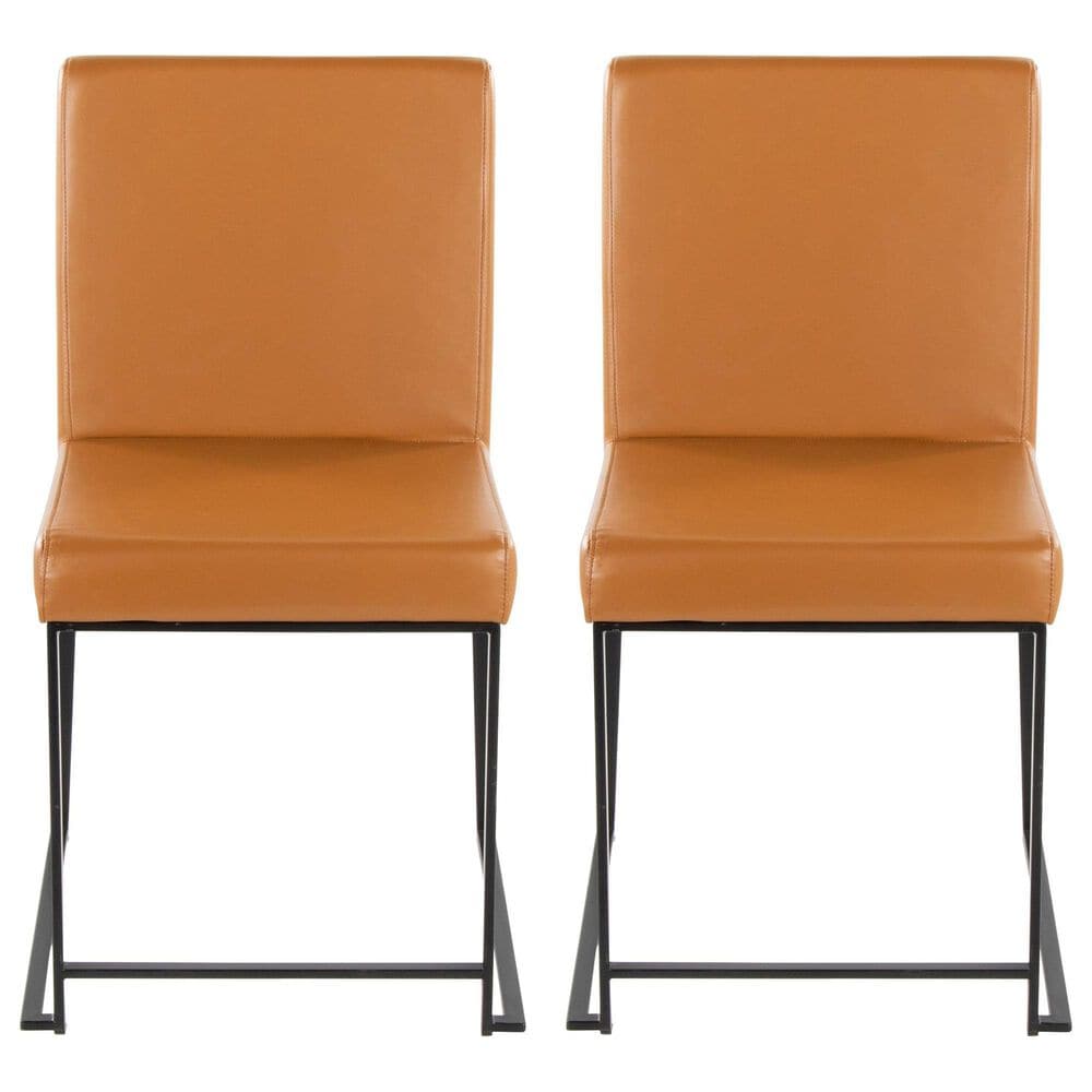 Lumisource Fuji Side Chair with Camel Cushion in Black &#40;Set of 2&#41;, , large