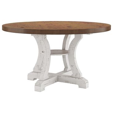 Furniture of America Gross Dining Table in Distressed White and Oak - Table Only, , large
