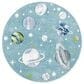 Safavieh Carousel 5"3" Round Teal and Ivory Kids Area  Rug, , large