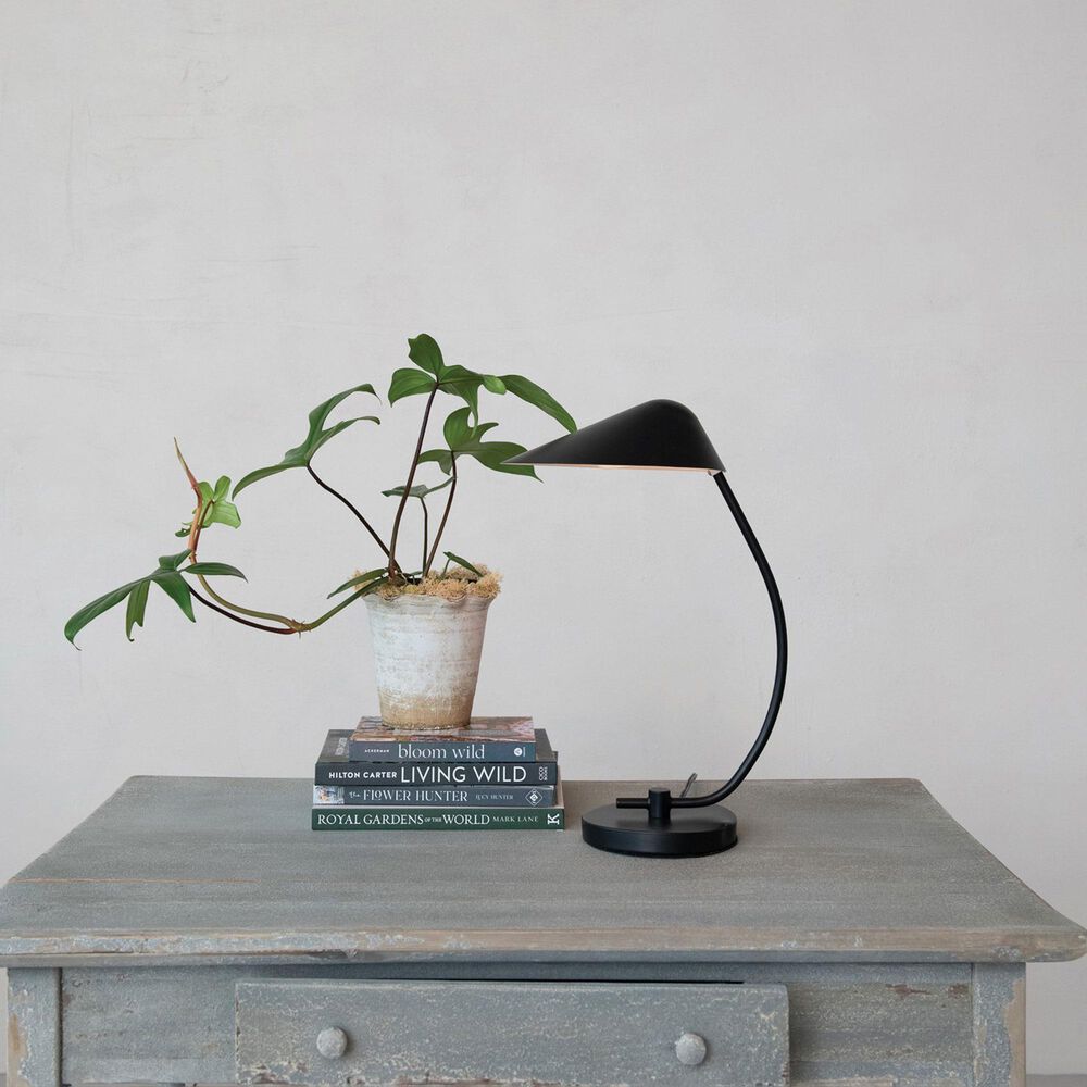 Teak Interiors Secret Garden Metal Table Lamp in Black, , large