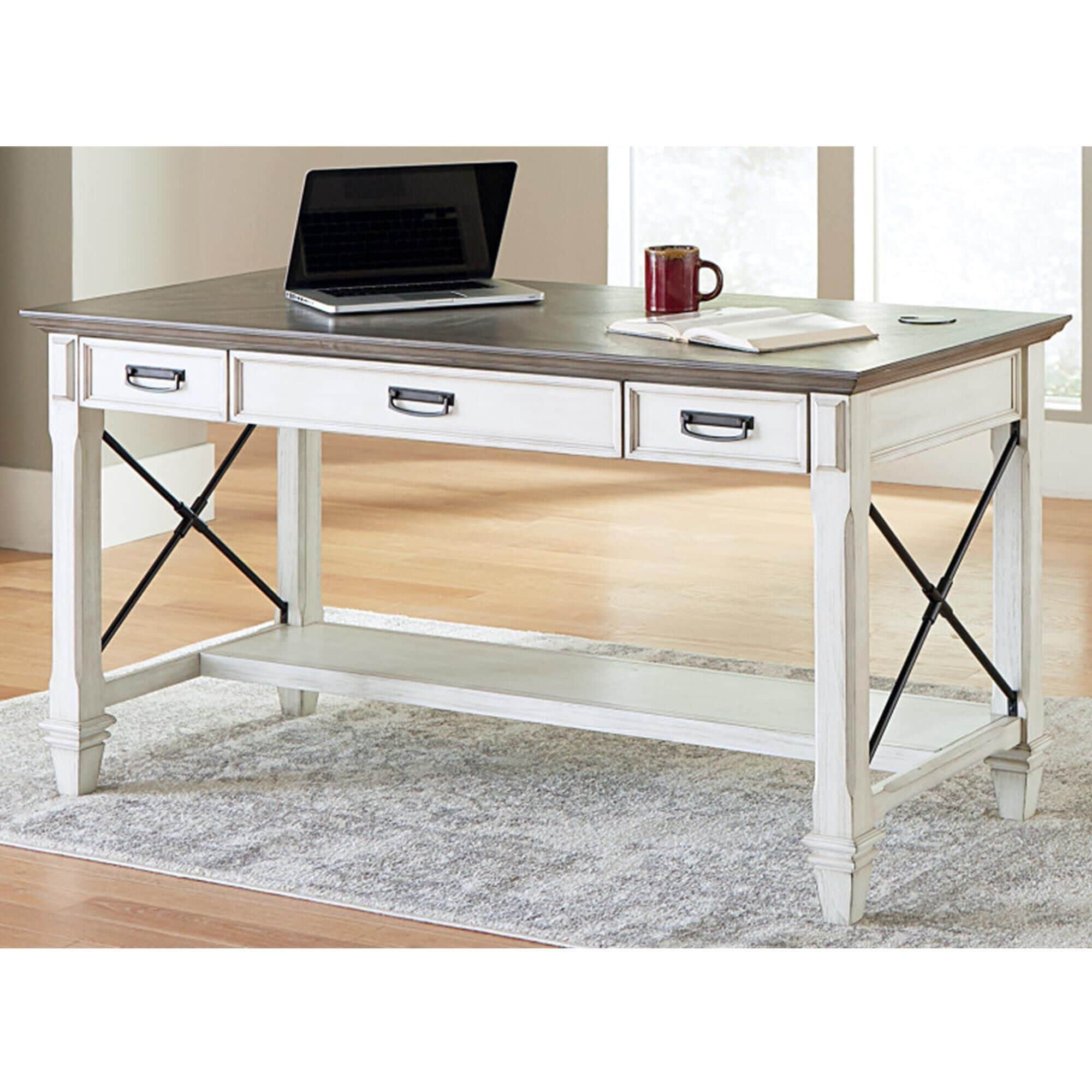 Wycliff Bay Hartford Writing Table in White and Black Nebraska Furniture Mart