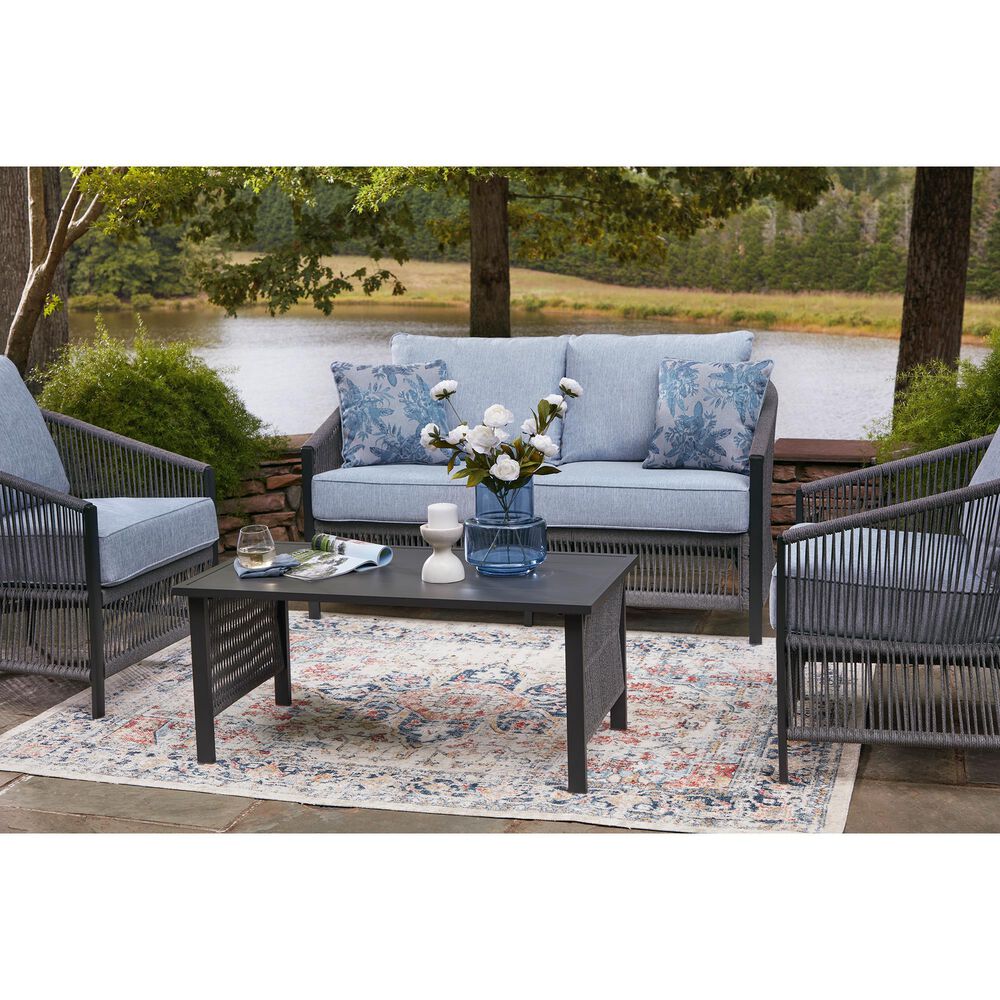 Ashley Bridges Beach 4-Piece Patio Conversation Set in Gray, , large