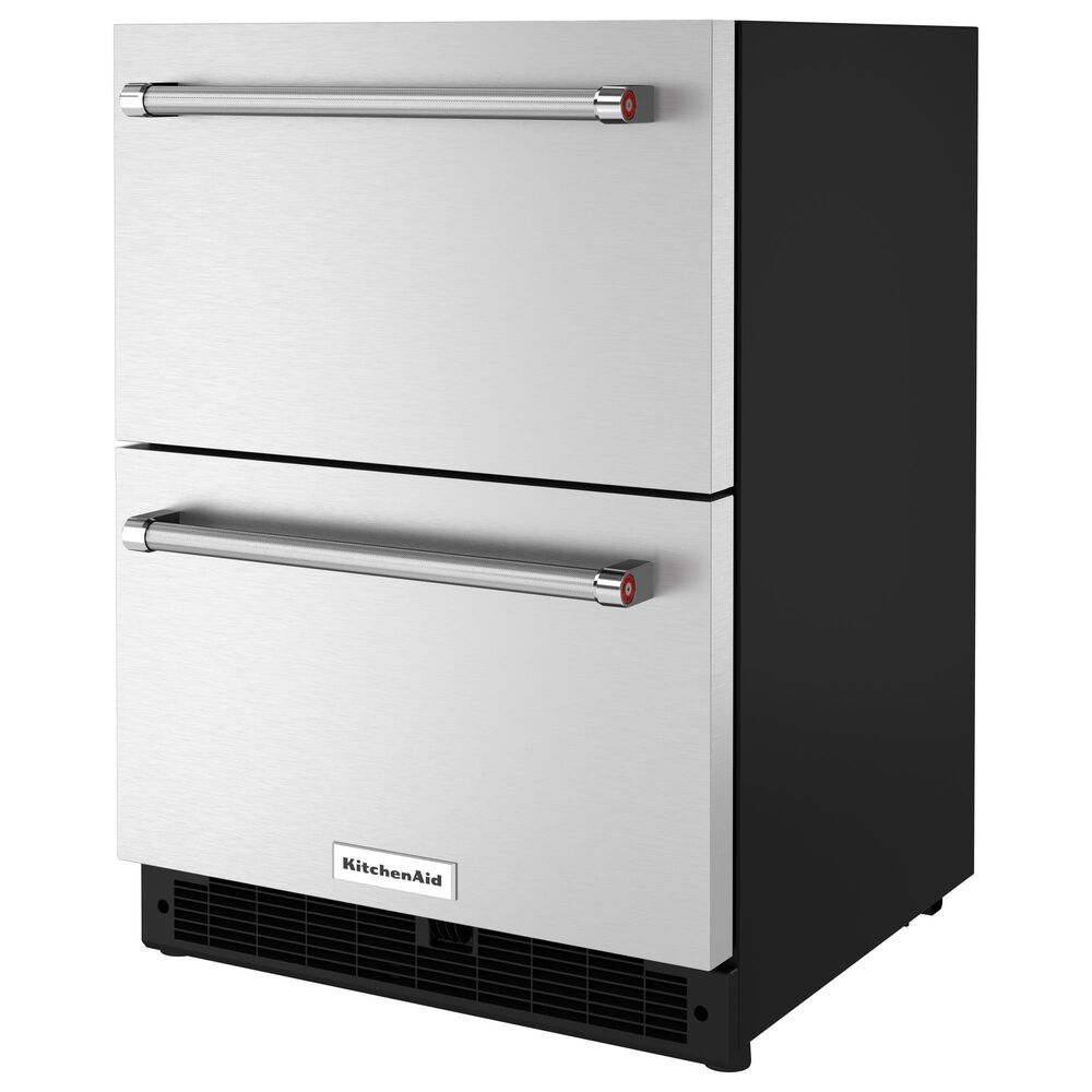 KitchenAid 4.44 Cu. Ft. Undercounter Double-Drawer Refrigerator in Black and Stainless Steel, , large