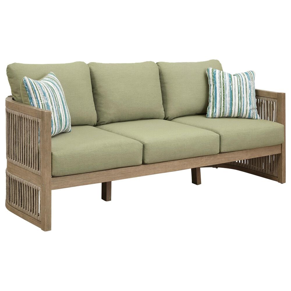 Ashley Serena Shores Patio Sofa in Green, , large