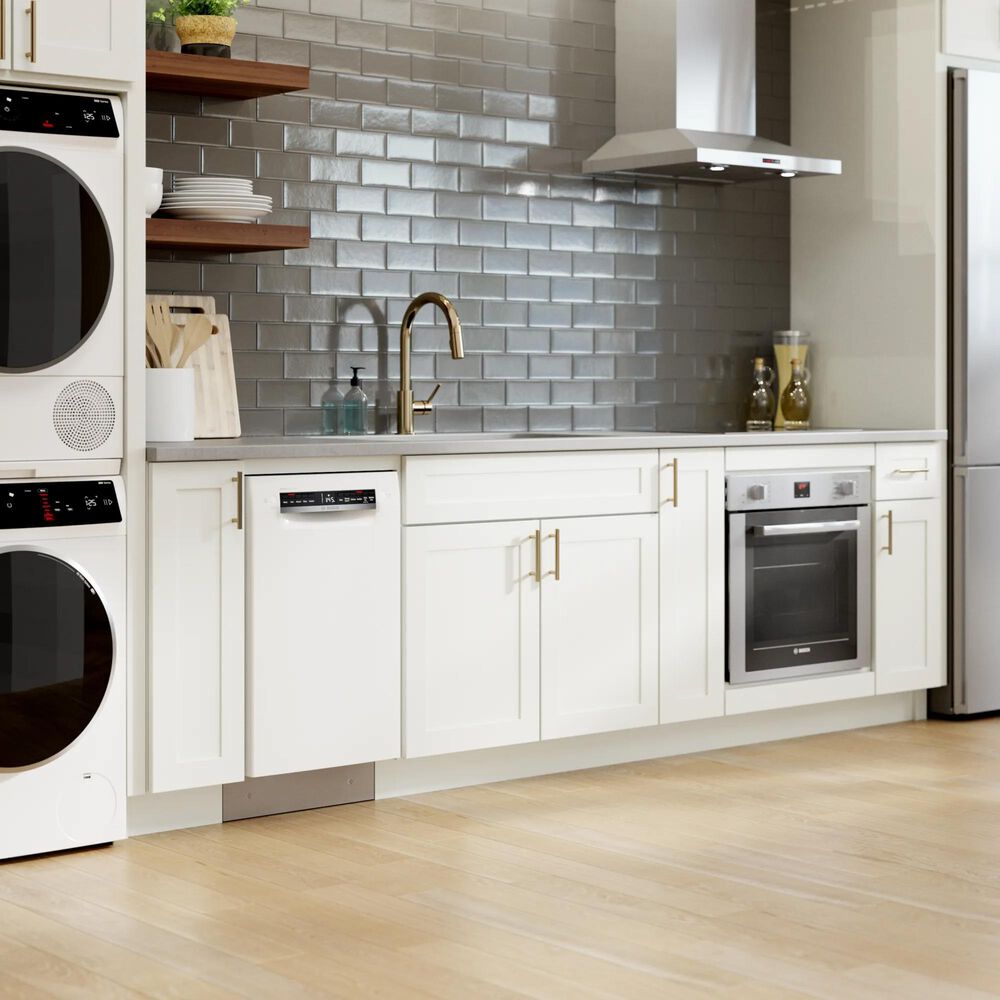 Bosch 300 Series 18" Built-In Smart Dishwasher with 5 Wash Cycles in White, , large