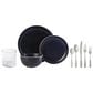 Gibson Overseas, Inc 36-Piece Dinnerware Set in Matte Black and Polished Silver, , large
