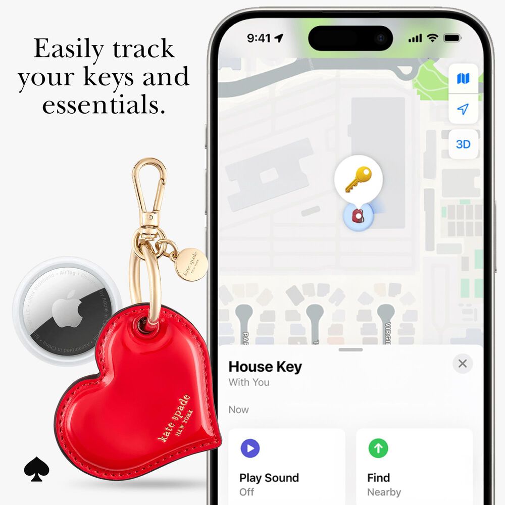 Kate Spade Charm Keychain for Apple AirTag in Heart, , large