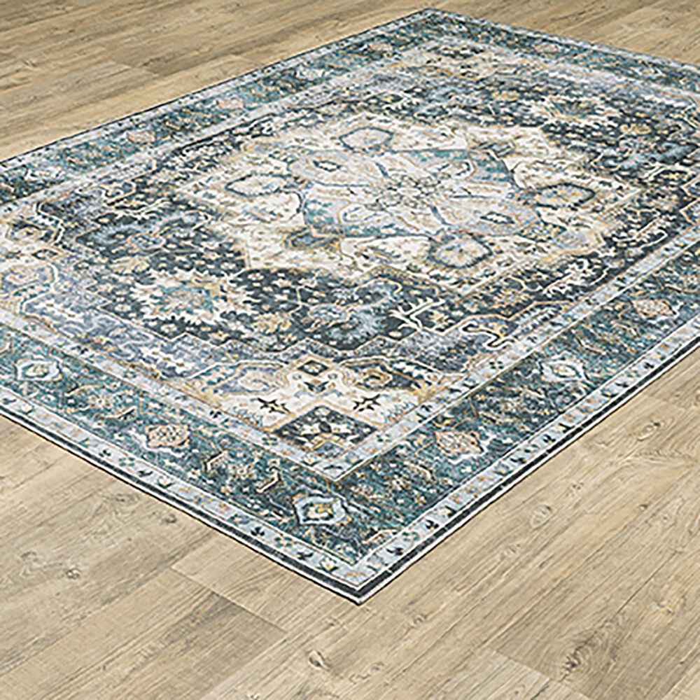 Oriental Weavers Charleston Medallion 3&#39;6&quot; x 5&#39;6&quot; Blue Area Rug, , large