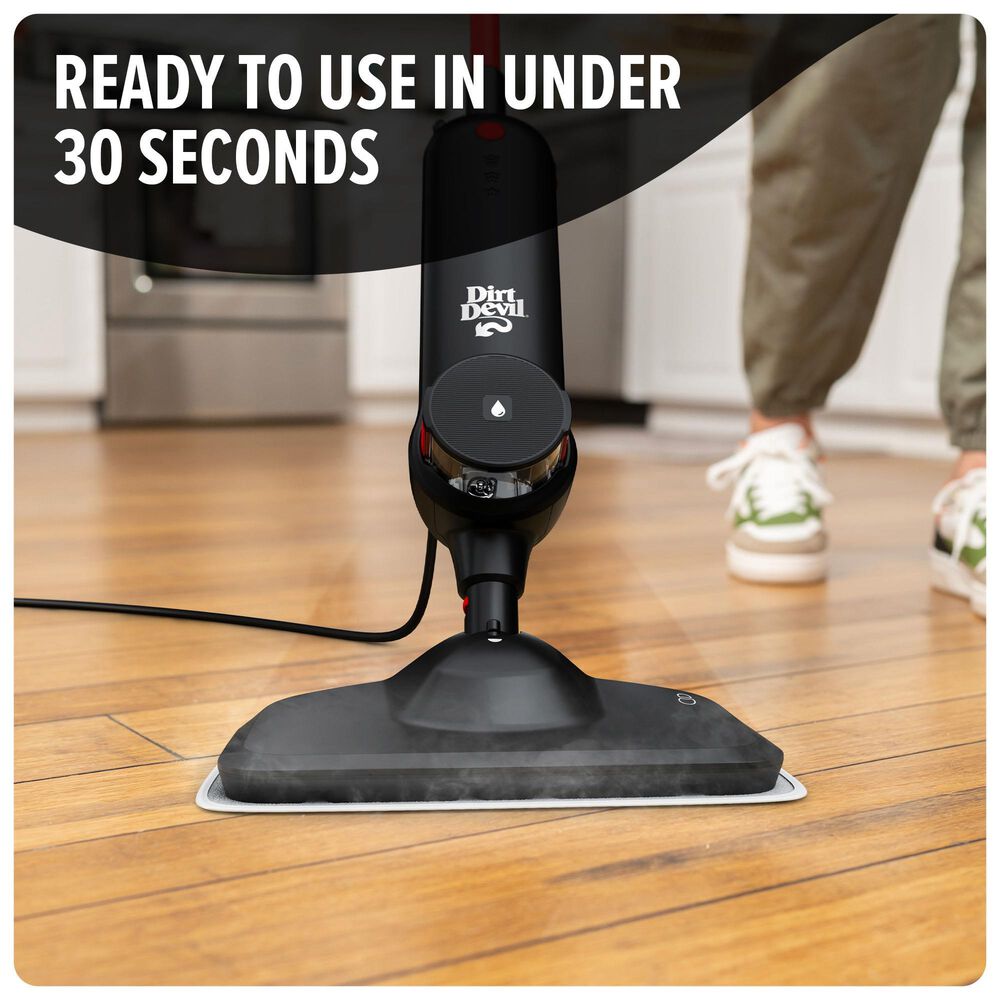 Dirt Devil Corded Steam Mop for Sealed Hard Floors in Black, , large