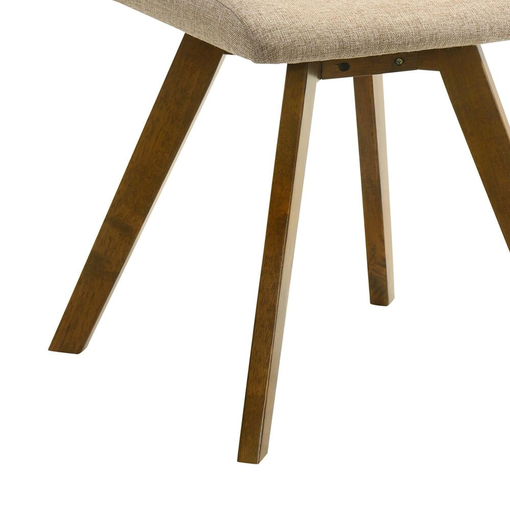 Armen Living Gina Side Chair with Sand Upholstery in Warm Walnut (Set of 4), , large
