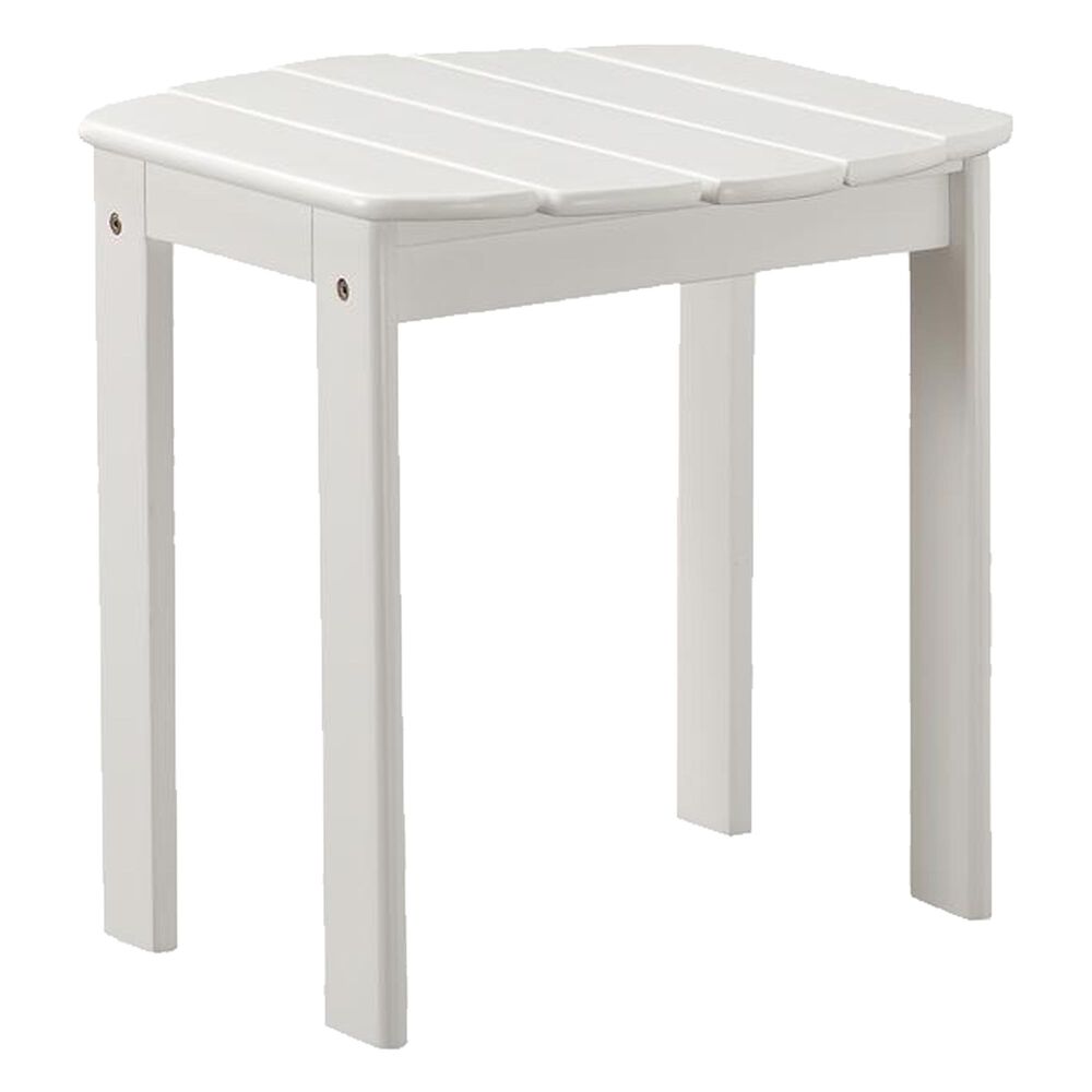 Linden Boulevard Adirondack Outdoor End Table in White, , large