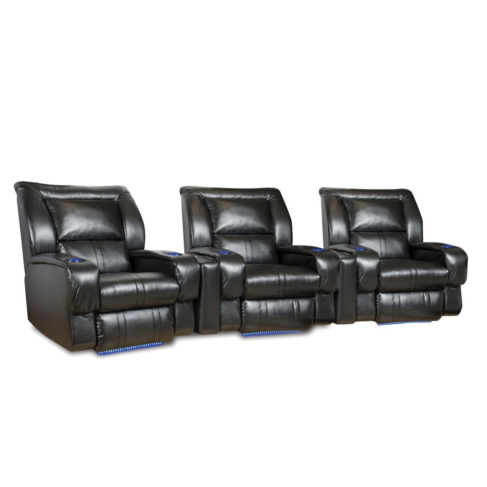 Southern Motion Roxie 3-Seat Home Theater Sectional in Mystro Black, , large