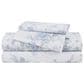 Pem America British Rose 4-Piece Queen Sheet Set in White and Blue, , large