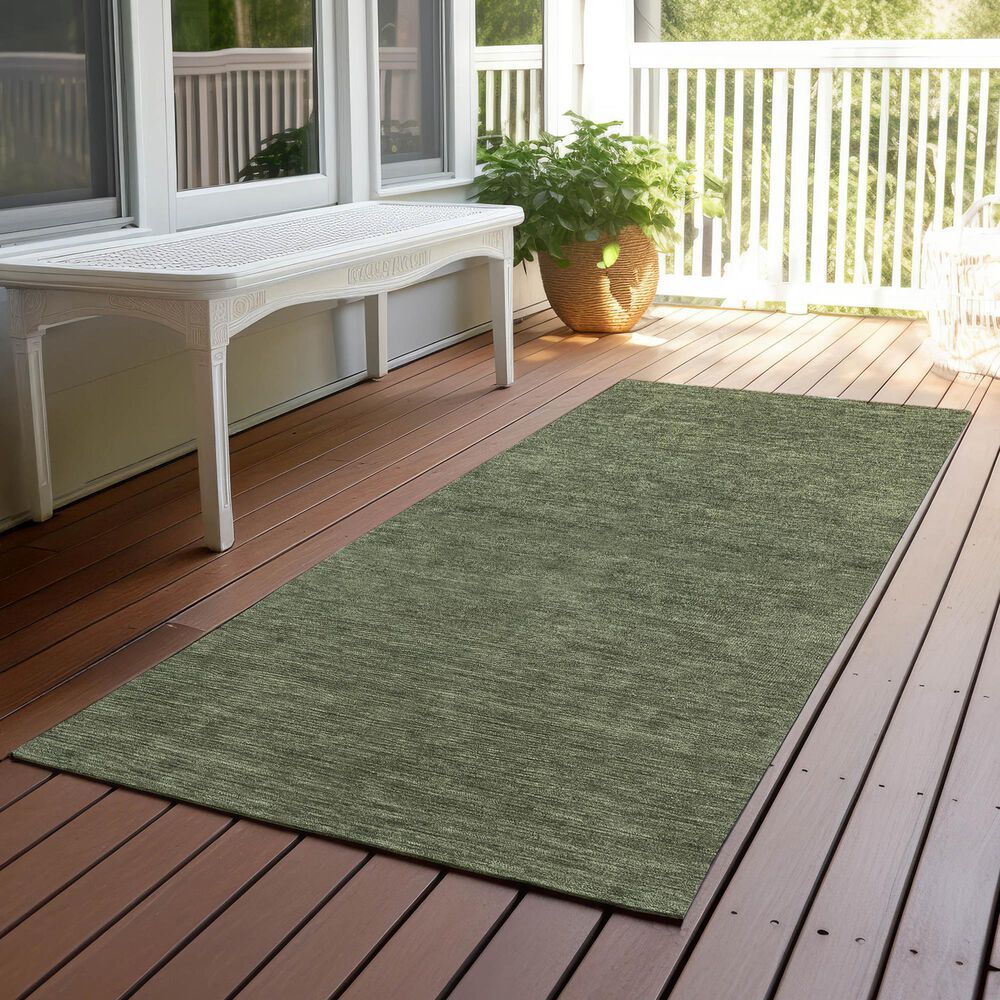 Dalyn Rug Company Soft Essentials Solid Olive 2'3" x 7'6" Runner, , large