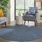 Nourison Positano 8" Round Navy Blue Indoor/Outdoor Area Rug, , large