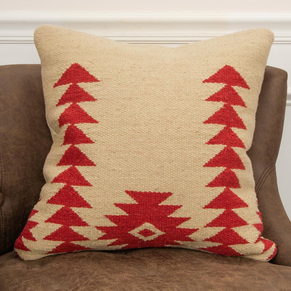 Rizzy Home Aztek Motif 18" Down Filled Pillow in Red, , large