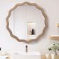 Hearth and Haven 23.62" Round Wall Mirror with Wavy Wood Framed in Antique Natural, , large
