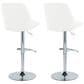 LumiSource Diana Adjustable Barstool with White Faux Leather Upholstery in Chrome (Set of 2), , large