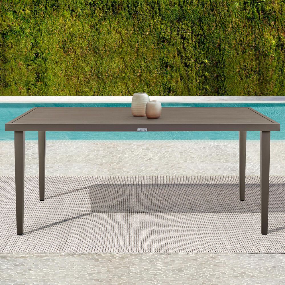 Blue River Silvana Outdoor Rectangular Dining Table in Gray - Table Only, , large