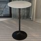 Leisuremod LeisureMod Verve Collection Modern Bar Height Table Black Base with 27 Round Marble White Sintered Stone Top, , large
