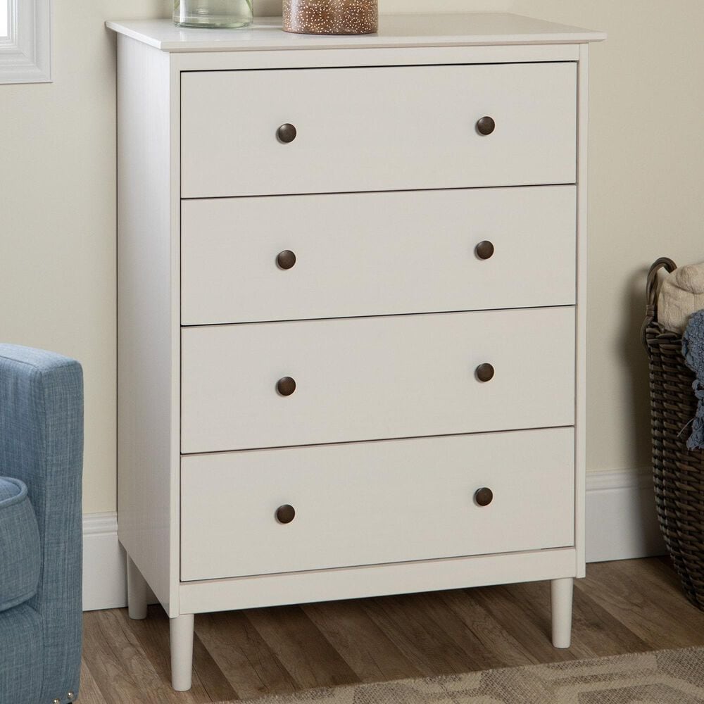 Walker Edison Spencer 4-Drawer Dresser in White, , large