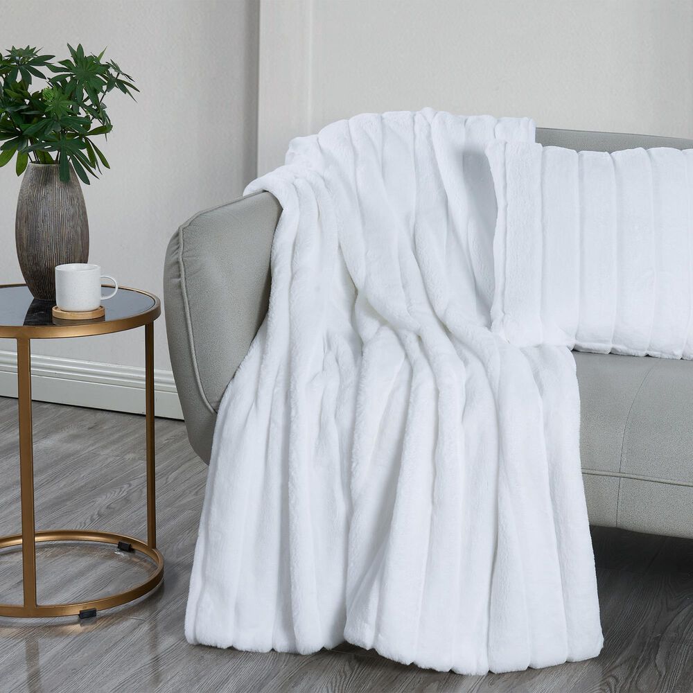 Jiangsu Royal Home 50&quot;x 60&quot; Plush Throw Pillow Set in White, , large