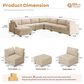 HOMLUX 8-Piece Mod L-Sectional with Chaise in Beige, , large