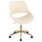 Lumisource Fabrico Office Chair with Cream Cushion in Gold, , large