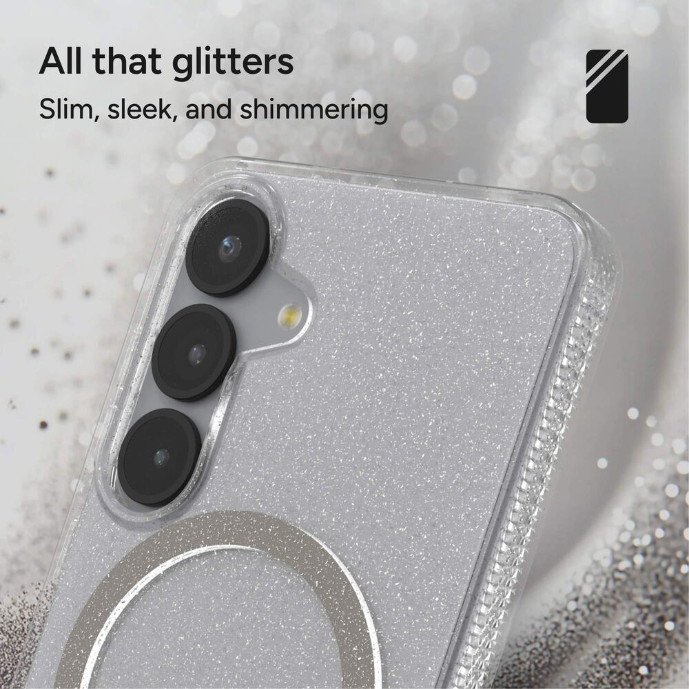Zagg Milan Snap MagSafe Case for Samsung Galaxy S25 in Glitter Starlight, , large