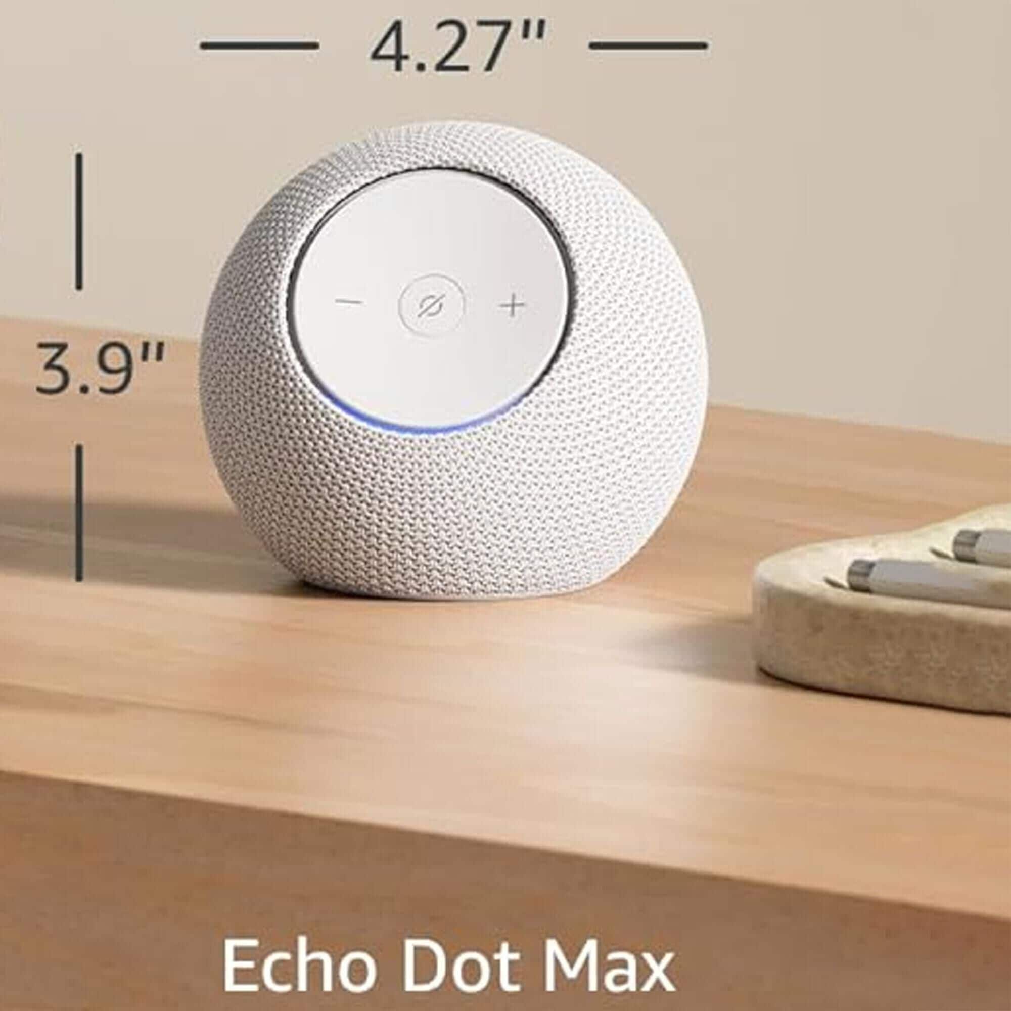 Amazon Echo Dot Max Smart Speaker in Glacier White