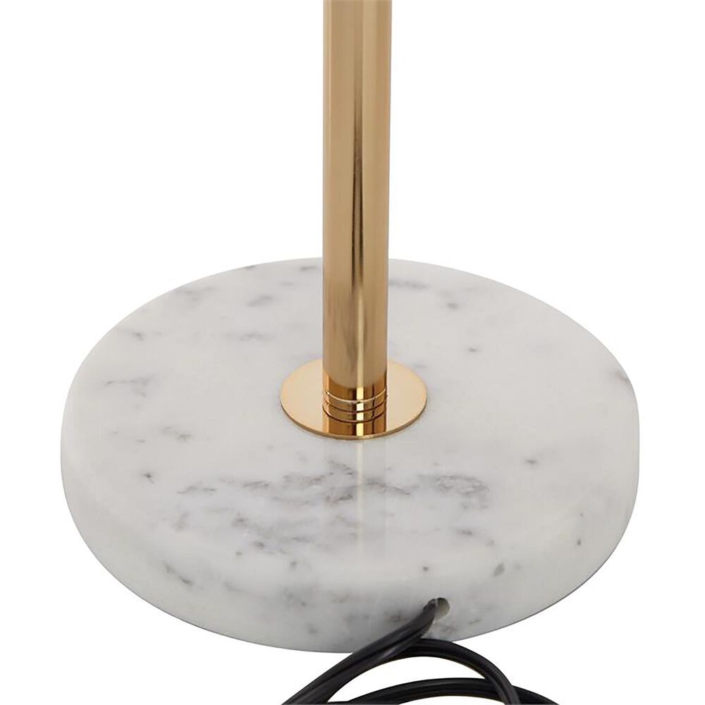 Maple and Jade Metallic Stem and Marble Base Table Lamp in White and Gold, , large