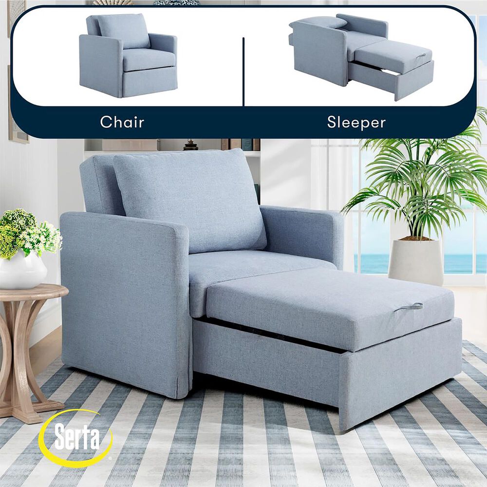 Lifestyle Solutions Blair Convertible Chair in Blue, , large