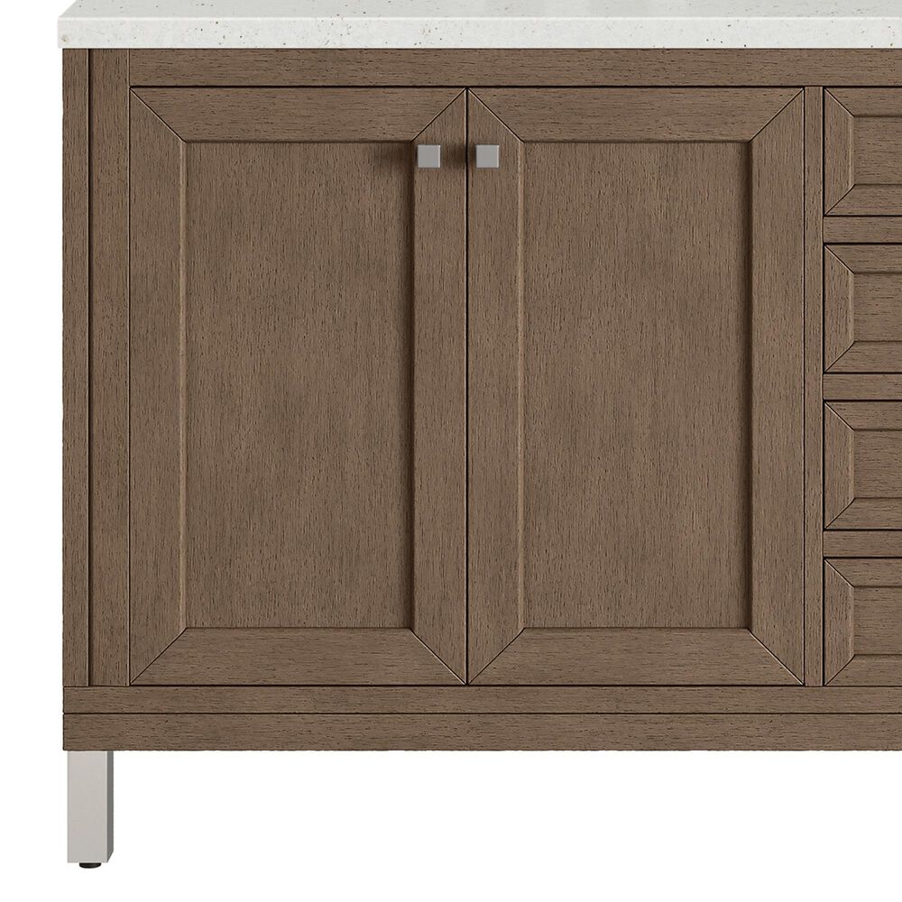 James Martin Vanities Chicago 72&quot; Double Bathroom Vanity in Whitewashed Walnut with 3 cm Lime Delight Quartz Top and Rectangular Sinks, , large
