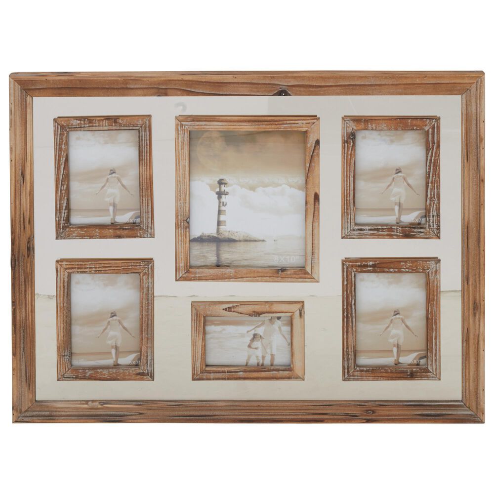 Maple and Jade Vintage Wall Photo Frame in Distressed Brown, , large