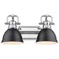 Golden Lighting Duncan 2-Light Bath Vanity in Chrome and Matte Black, , large