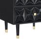 Linon Home Decor Geo 2-Drawer Texture Nightstand in Black and Gold, , large