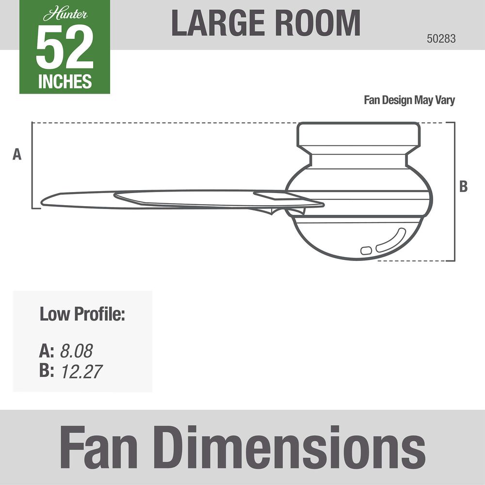 Hunter Dempsey Low Profile 44&quot; Ceiling Fan with Lights in Matte Silver, , large