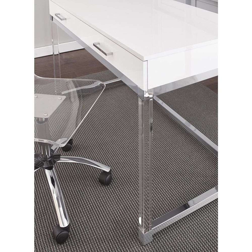 Crystal City Everett Desk in White, , large