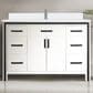 Lexora Home Ziva 48" Single Bathroom Vanity in White with 2 cm White Quartz Top and Rectangular Sink, , large