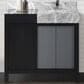 Lexora Home Zilara 42" Single Bathroom Vanity in Black and Grey with 11 cm Castle Grey Marble Top and Rectangular Sink, , large