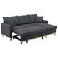 HOMLUX 84.25"W Reversible Sleeper Sectional Sofa with Storage Chaise and Pillows, in Dark Grey, , large