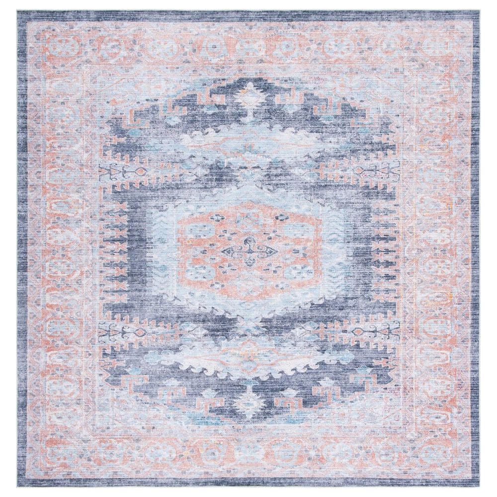 Safavieh Serapi 6"7" Square Terracotta and Blue Area Rug, , large