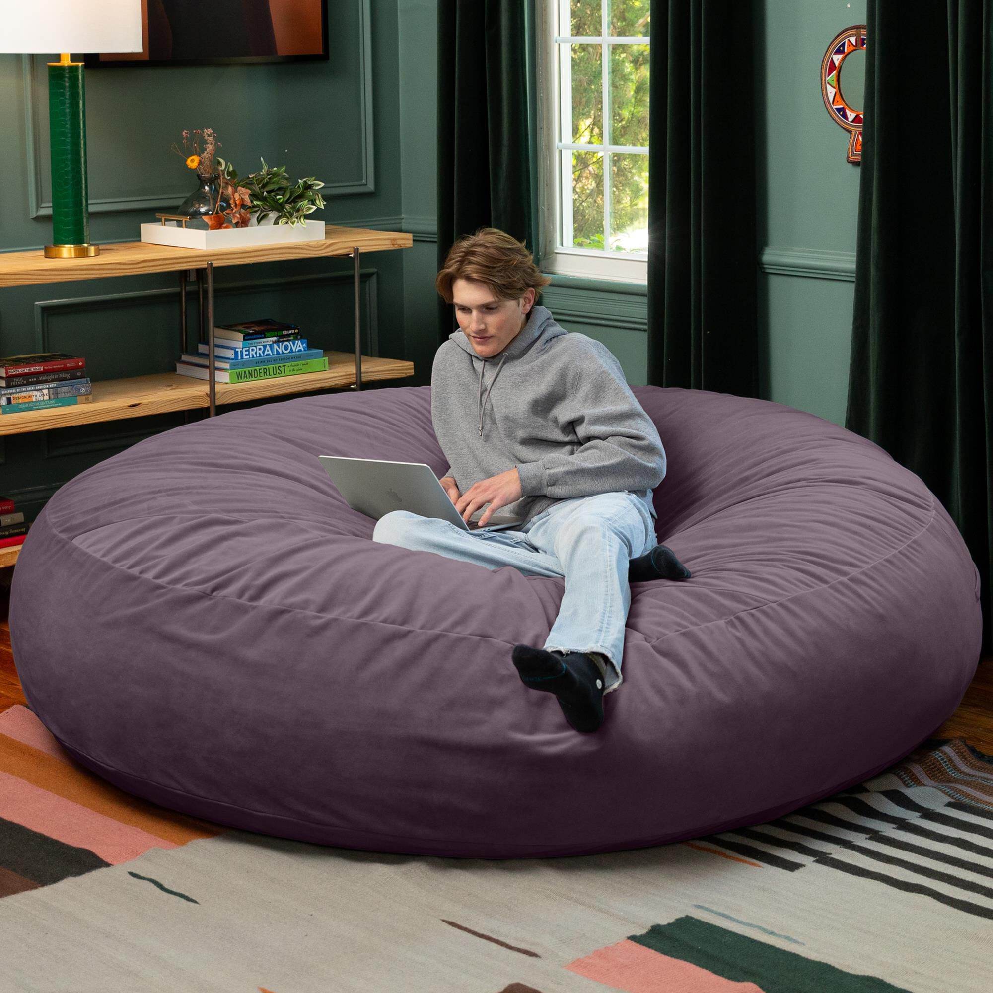 Jaxx Cocoon XL 7' Bean Bag Chair in Purple