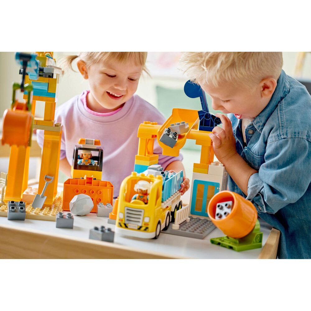 LEGO Duplo 3-In-1 Construction Site and Vehicles Building Set, , large